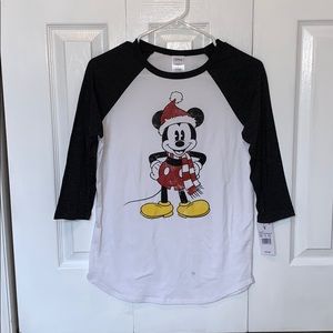 DISNEY Christmas Mickey Mouse 3/4 Sleeve Shirt